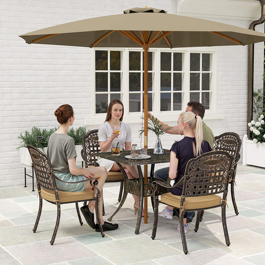 Amalfi Five-Piece Cast Aluminium Garden Dining Set - Bronze Tone