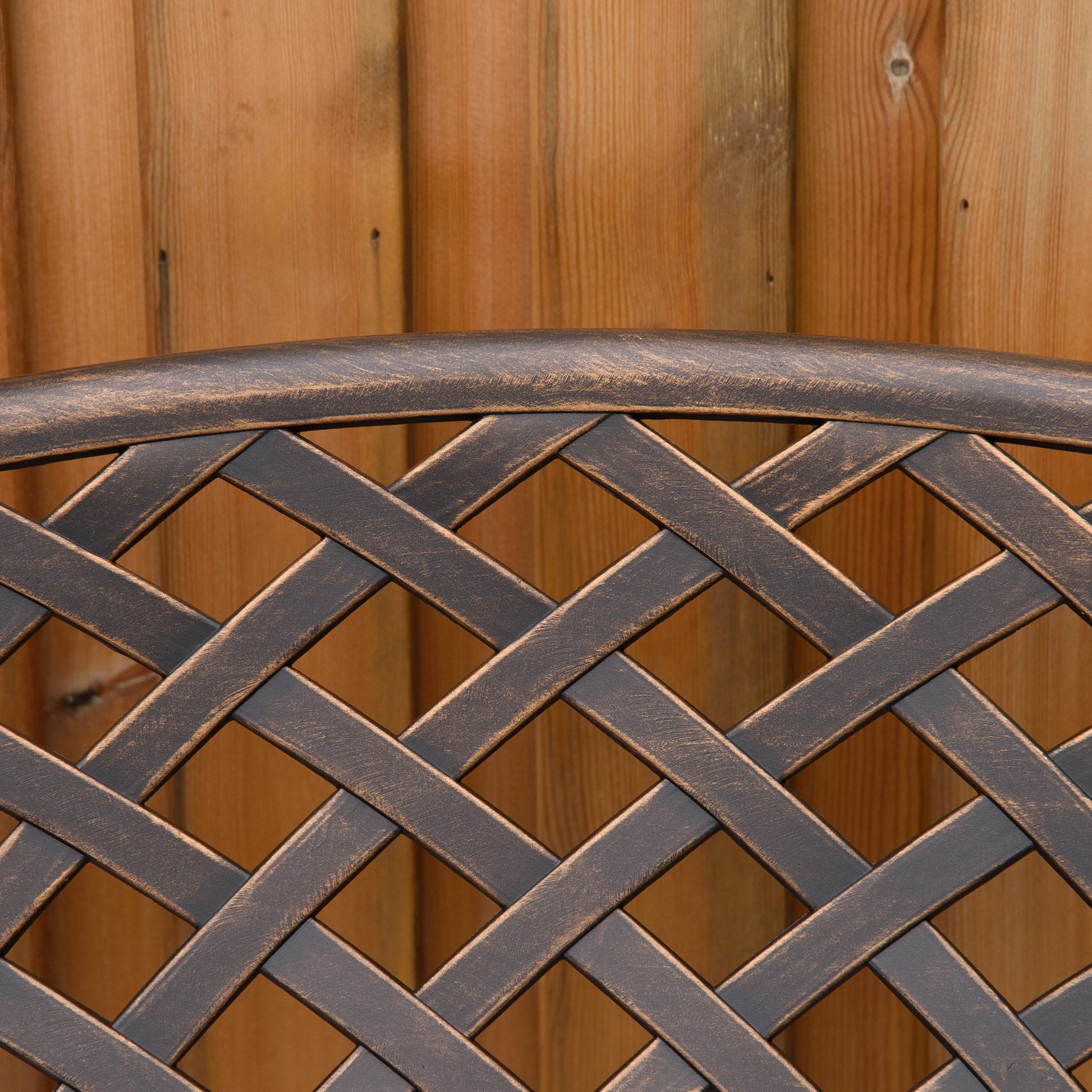 Outsunny Cast Aluminium Outdoor Garden Bench 2 Seater Antique Patio Loveseat, Bronze