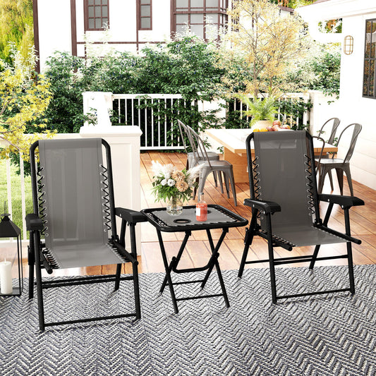 Ibiza Three-Piece Garden Table and Chair Set - Dark Grey