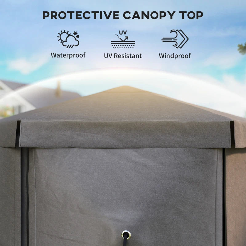 3m Hexagonal Pop Up Gazebo with Mesh Sides – Waterproof UV30+ Garden Party & Camping Shelter with Carry Bag
