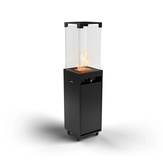 Faro Jet Black Outdoor Gas Heater - Outdoor Gas Patio Heater