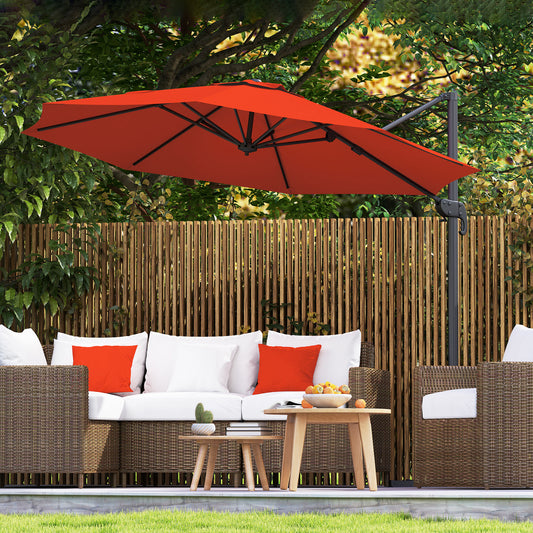 Mediterraneo Five-Position Overhanging Parasol - Orange