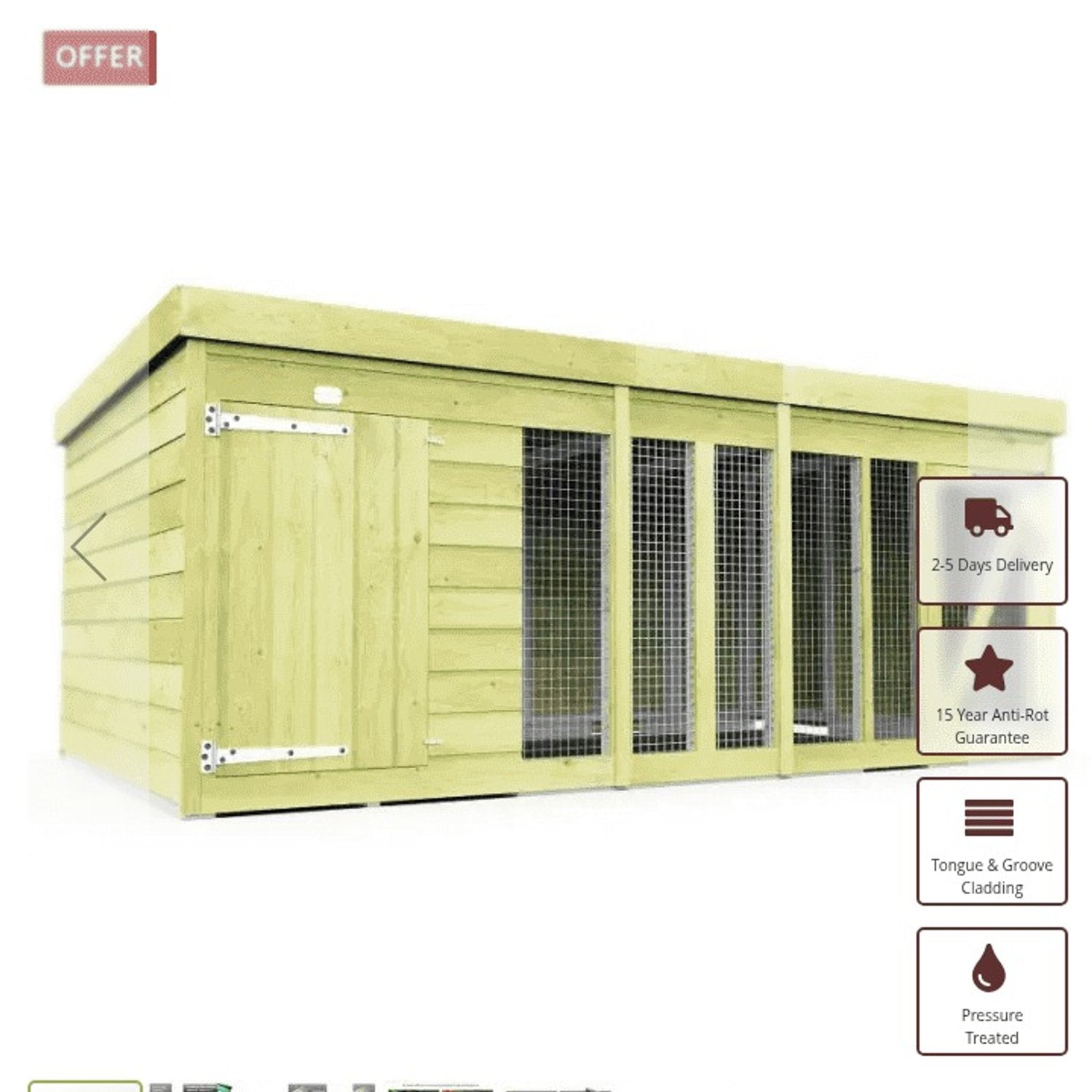10 x 6 Dog Kennel And Run (Full Height With Bars) - view 4
