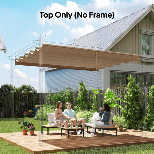 Mediterraneo Retractable Pergola Cover, 2.55 x 2.5 m Replacement Canopy Fabric for 3 x 3 m Frame, Roof Top Only