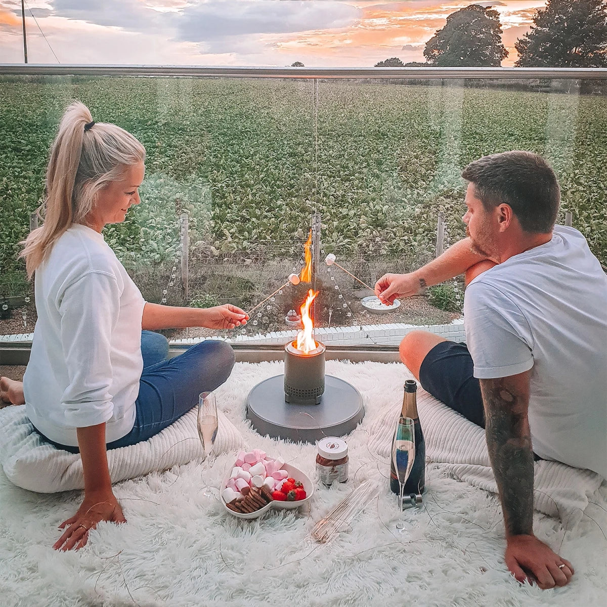 Mesa Deep Olive - Tabletop Fire Pit - Outdoor Fire Bowl - image 4