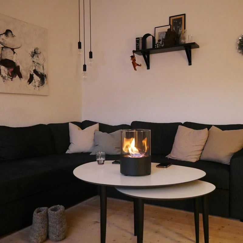 Kennington Round Tabletop Bioethanol Fireplace - Black - image 2