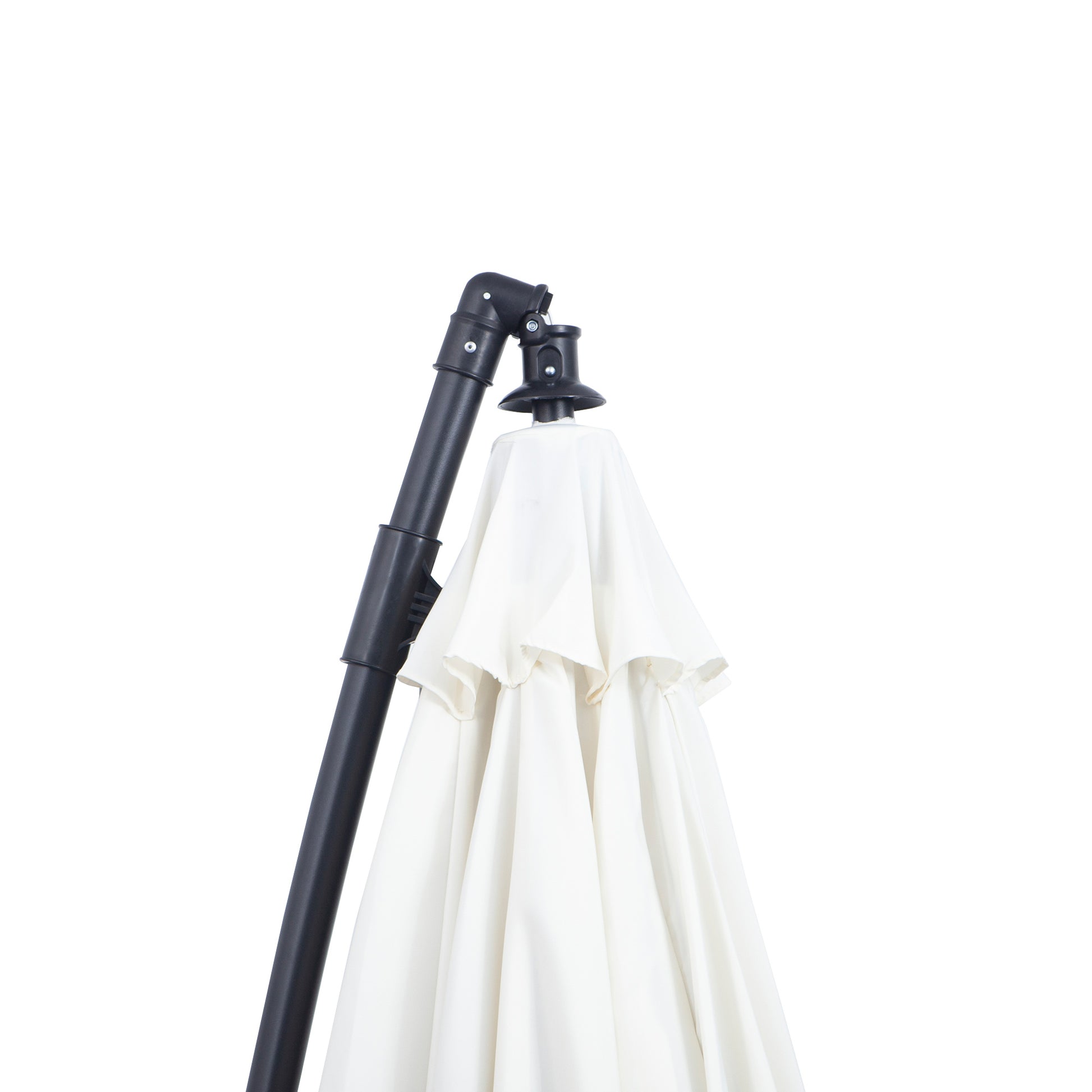 Outsunny 3(m) Cantilever Umbrella 18 Ribs & Vents Adjustable Angle for Patio Cream White