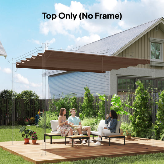 Mediterraneo Retractable Pergola Cover, 3.5 x 2.6 m Replacement Canopy Fabric for 4 x 3 m Frame, Roof Top Only