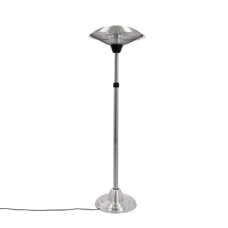 Heater Standing Telescope 900-1200-2100 W Silver - Freestanding Electric Patio Heater