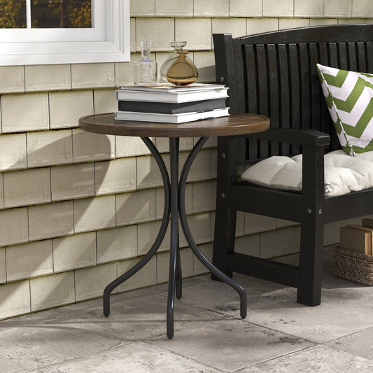 Mediterraneo Φ66cm Galvanised Steel Garden Table - Brown