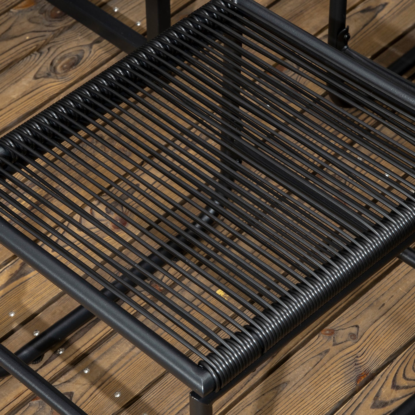 Outsunny 10 Seater Rattan Cube Garden Furniture Set with Wood Grain Plastic Top Table, Black
