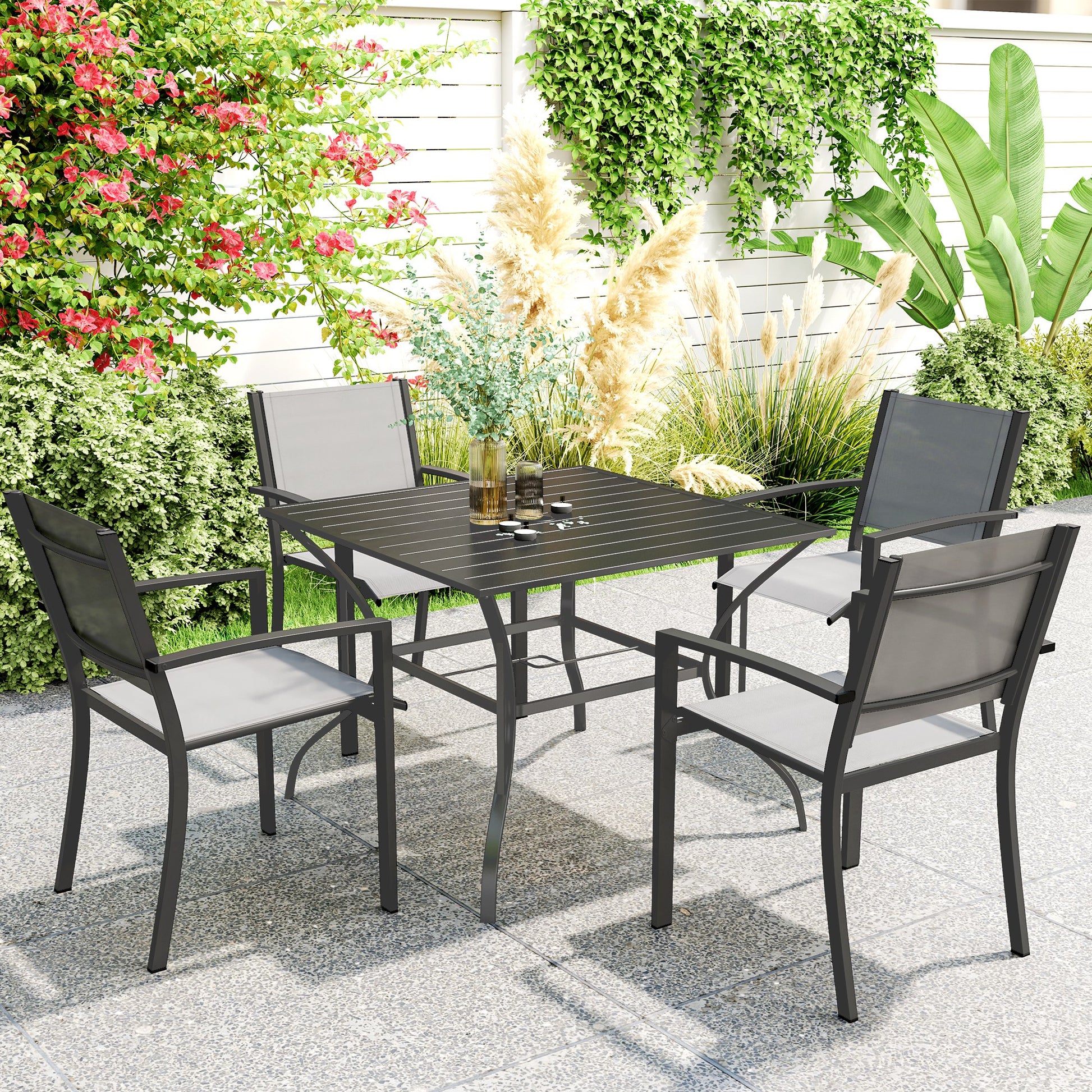 Portofino 94 x 94 cm Garden Table with Parasol Hole