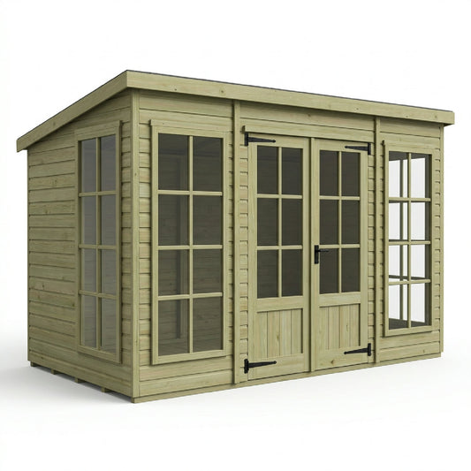 20 x 10 Pent Summerhouse - UK Made Timber Garden Building