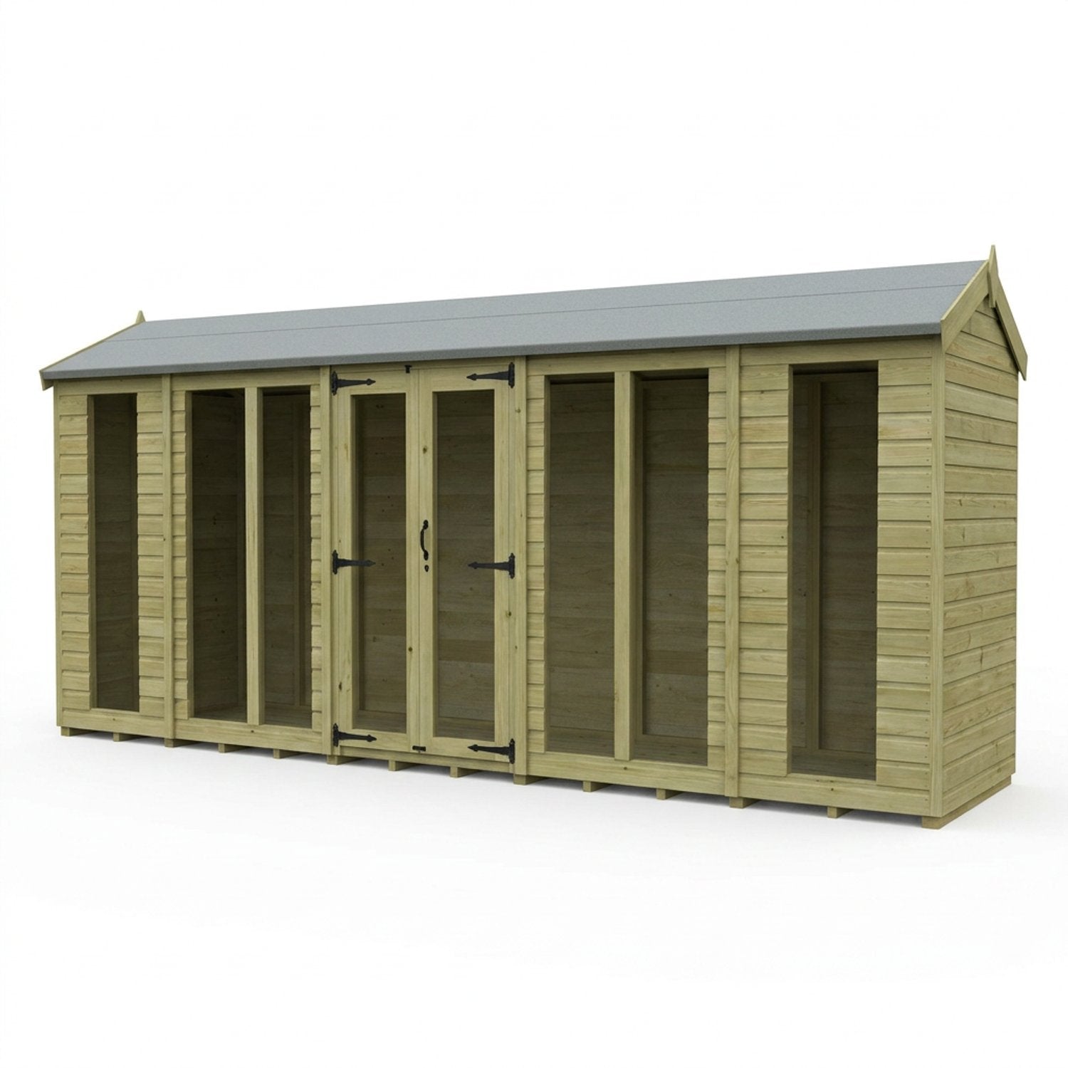 18 x 4 Apex Summerhouse (Full Height Window) - UK Made Timber Garden Building