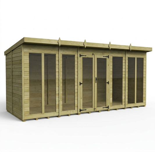 20 x 8 Pent Summer House (Full Height Window) - view 3