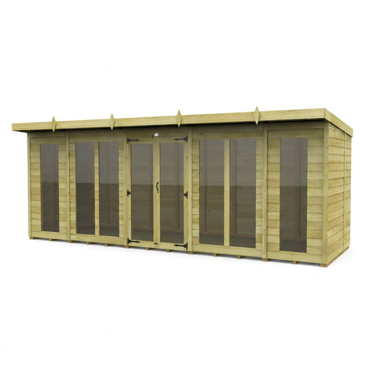 18 x 8 Pent Summer House (Full Height Window) - view 2