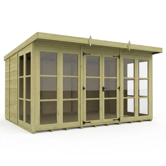 12 x 9 Georgian Window Pent Summer House - view 3
