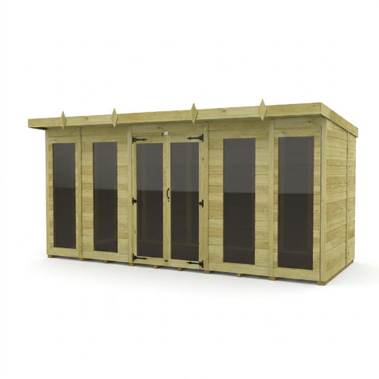 14 x 6 Pent Summer House (Full Height Window) - view 3