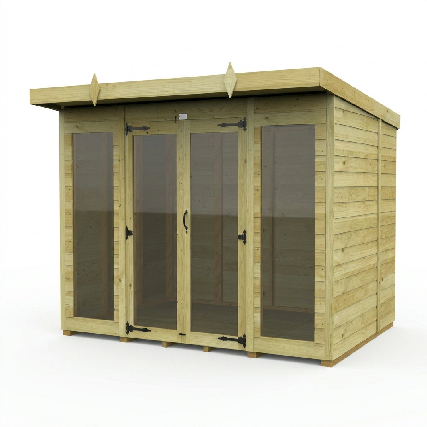 8 x 8 Pent Summerhouse (Full Height Window) - UK Made Timber Garden Building