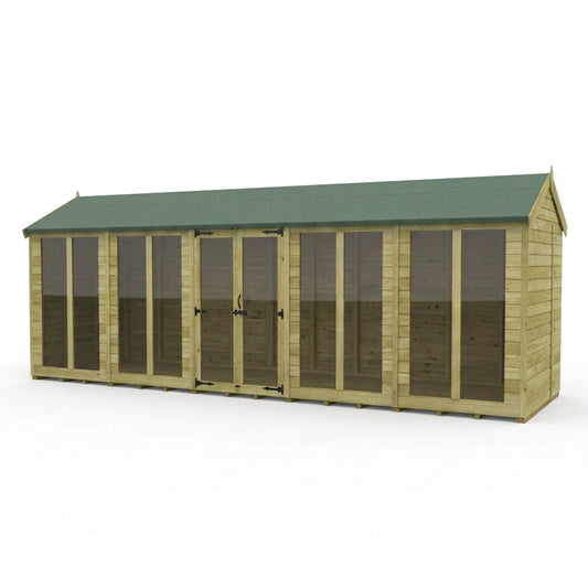 20 x 6 Apex Summerhouse (Full Height Window) - UK Made Timber Garden Building