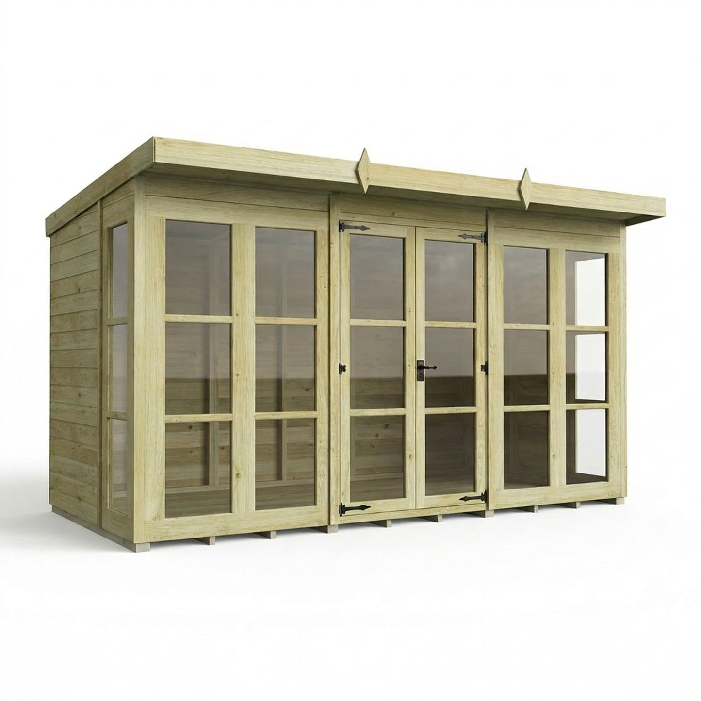12 x 6 Georgian Window Pent Summer House - view 4