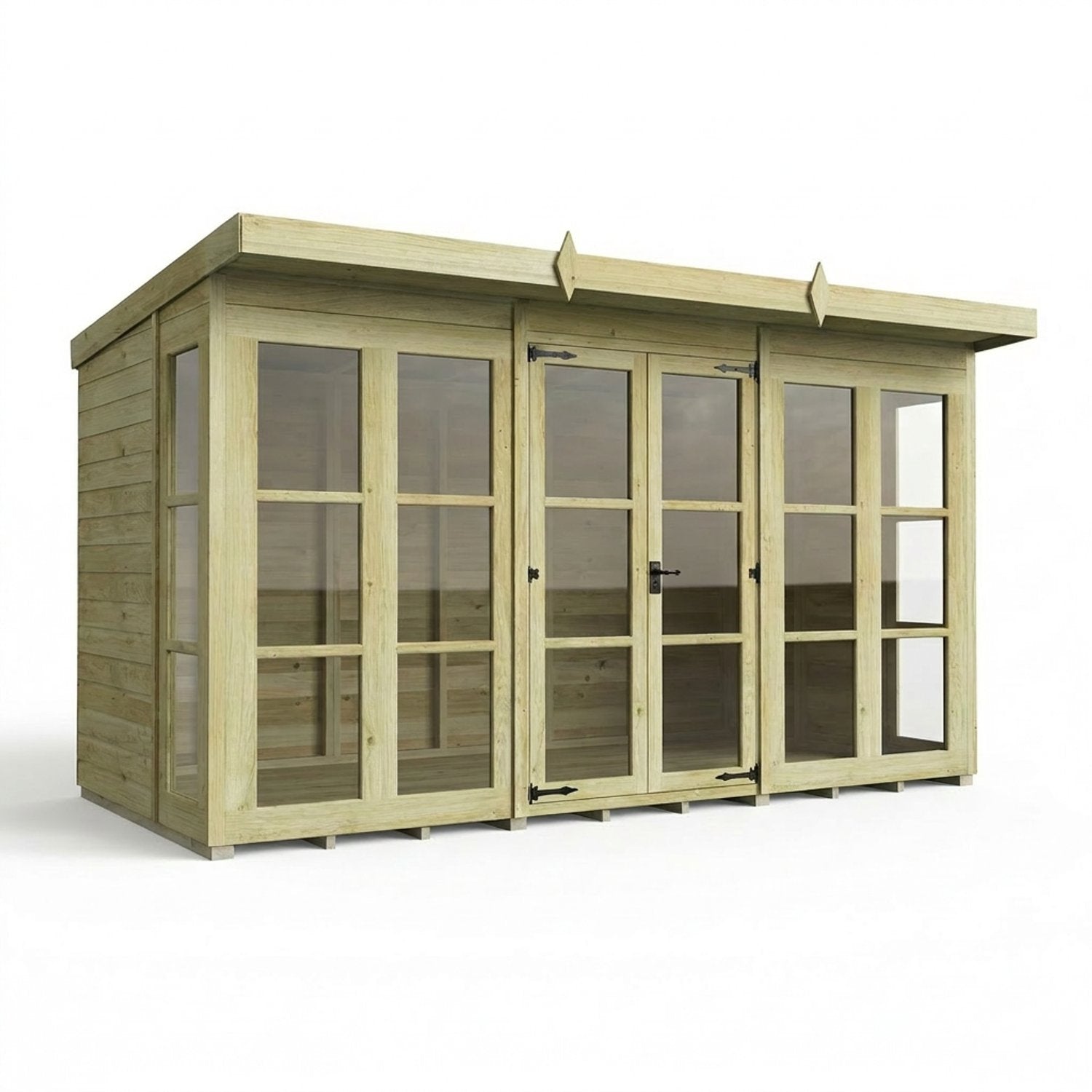12 x 6 Georgian Window Pent Summer House - view 4