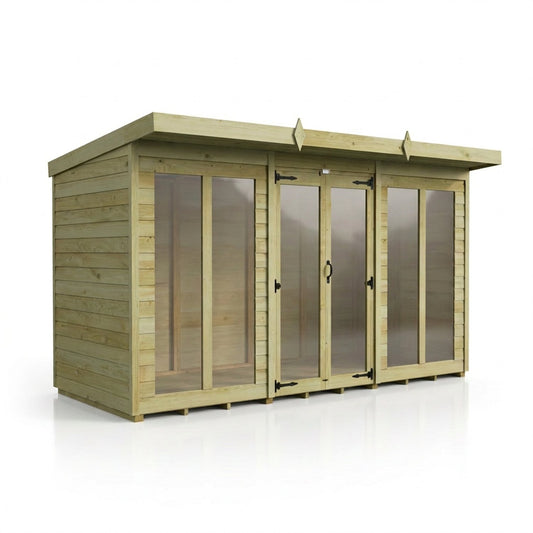 12 x 4 Pent Summer House (Full Height Window) - view 3