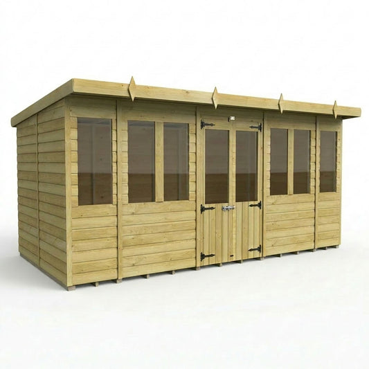 16 x 8 Pent Summerhouse - UK Made Timber Garden Building
