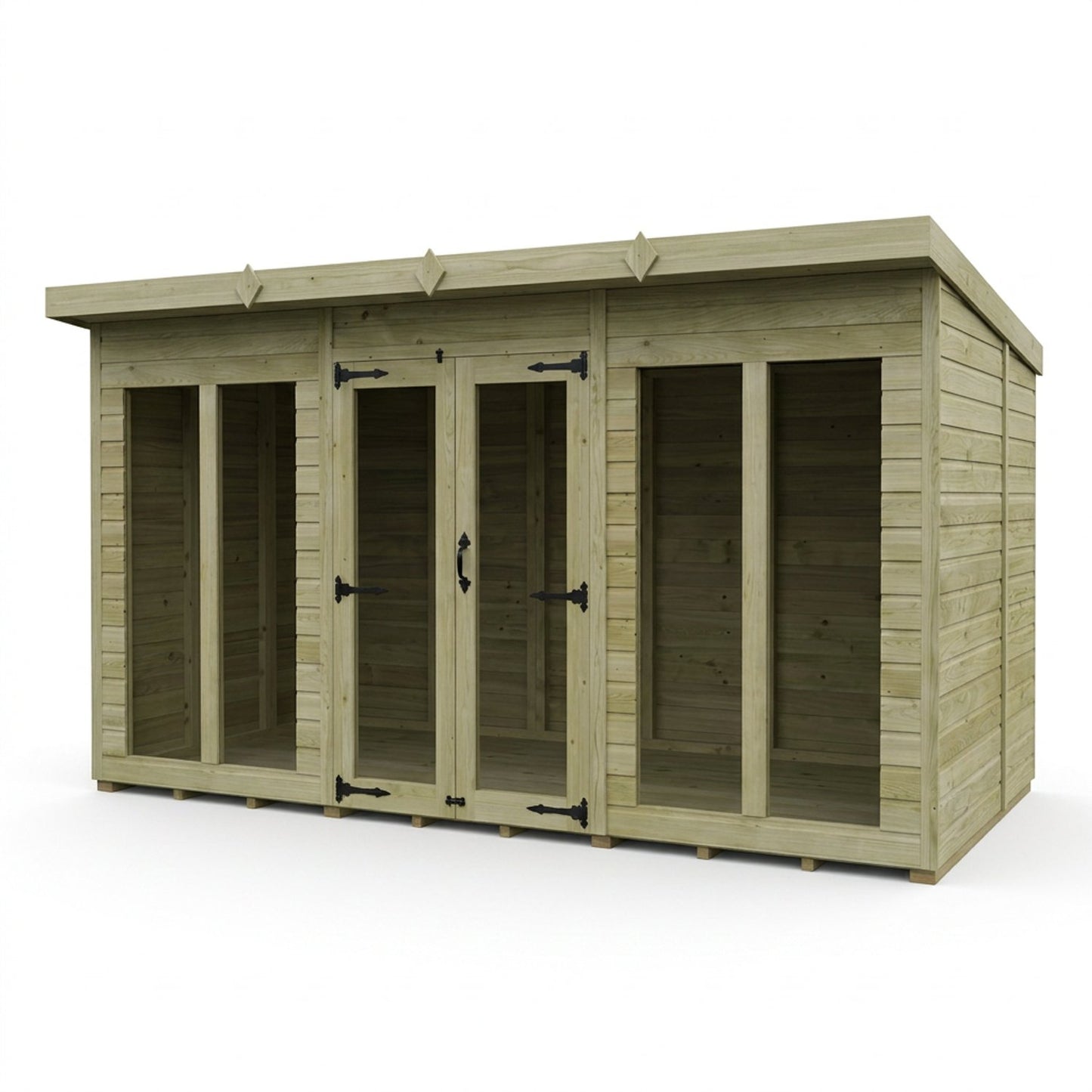 12 x 8 Pent Summer House (Full Height Window) - view 5