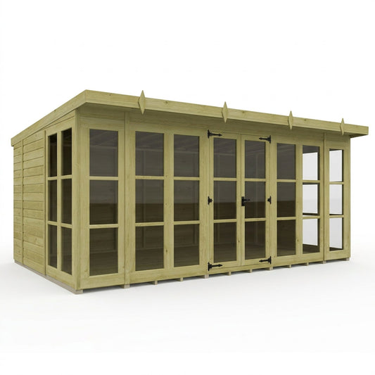 16 x 10 Georgian Window Pent Summer House - view 4