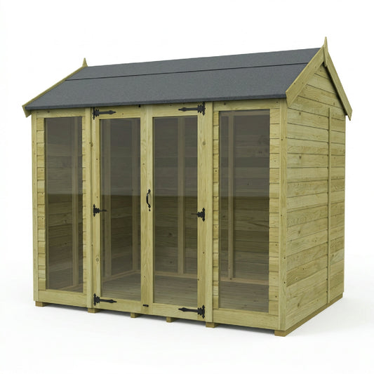 8 x 7 Apex Summerhouse (Full Height Window) - UK Made Timber Garden Building