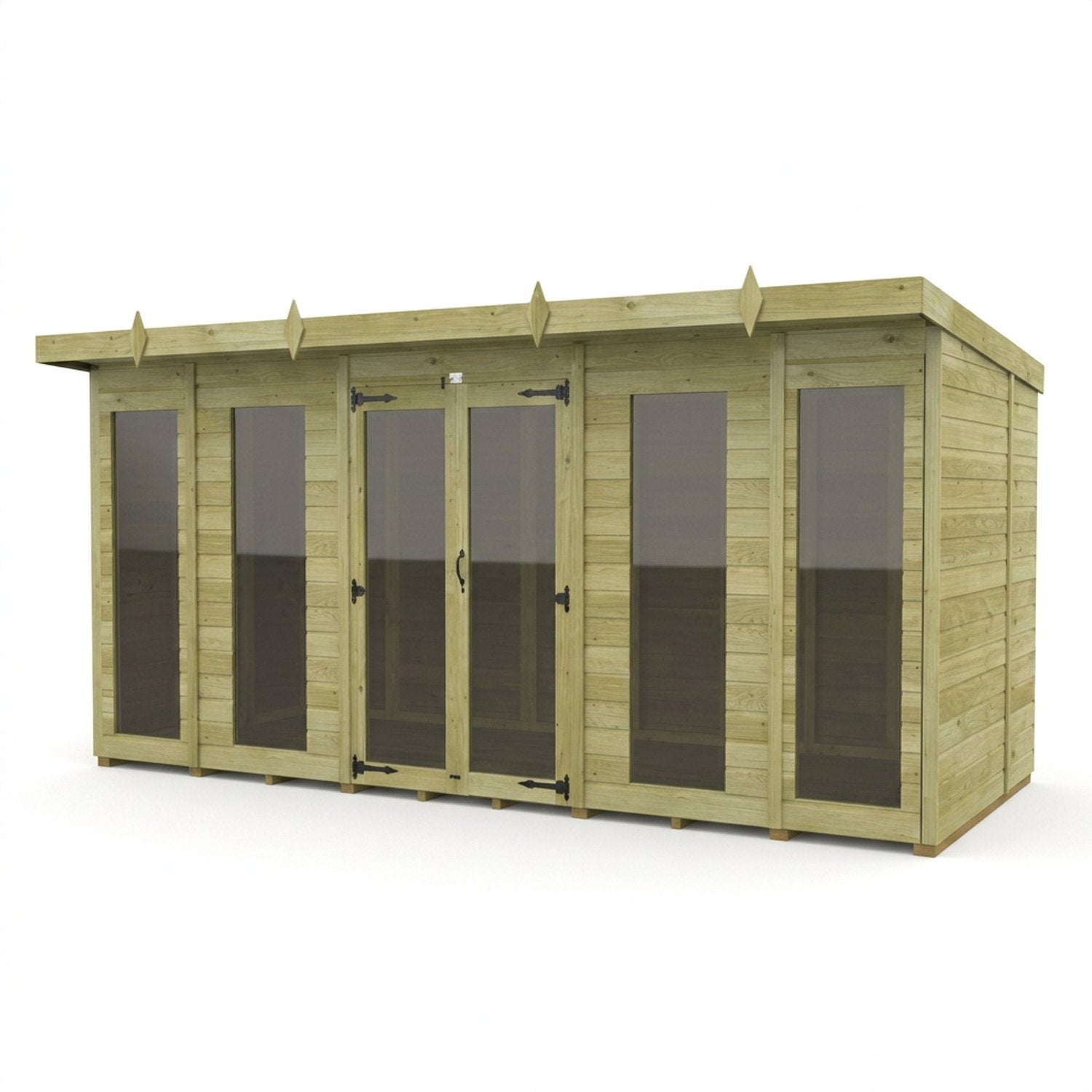 14 x 7 Pent Summerhouse (Full Height Window) - UK Made Timber Garden Building