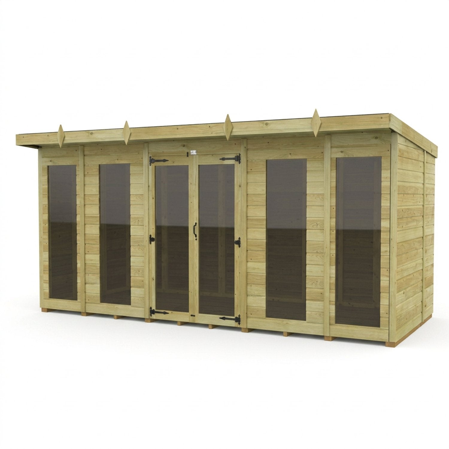 14 x 5 Pent Summerhouse (Full Height Window) - UK Made Timber Garden Building