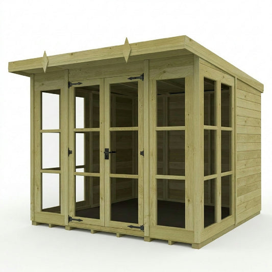 8 x 8 Georgian Window Pent Summer House - view 2