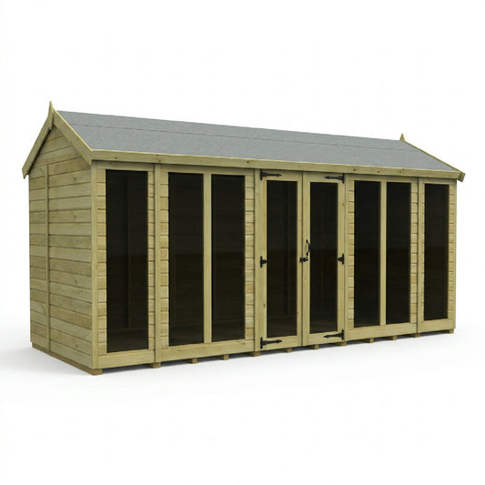 16 x 6 Apex Summer House (Full Height Window) - view 3