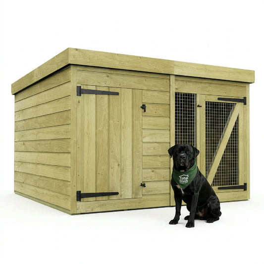 6 x 6 Dog Kennel & Run - UK Made Timber Dog Kennel