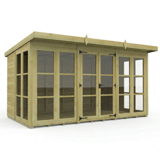 12 x 7 Georgian Window Pent Summer House - view 4