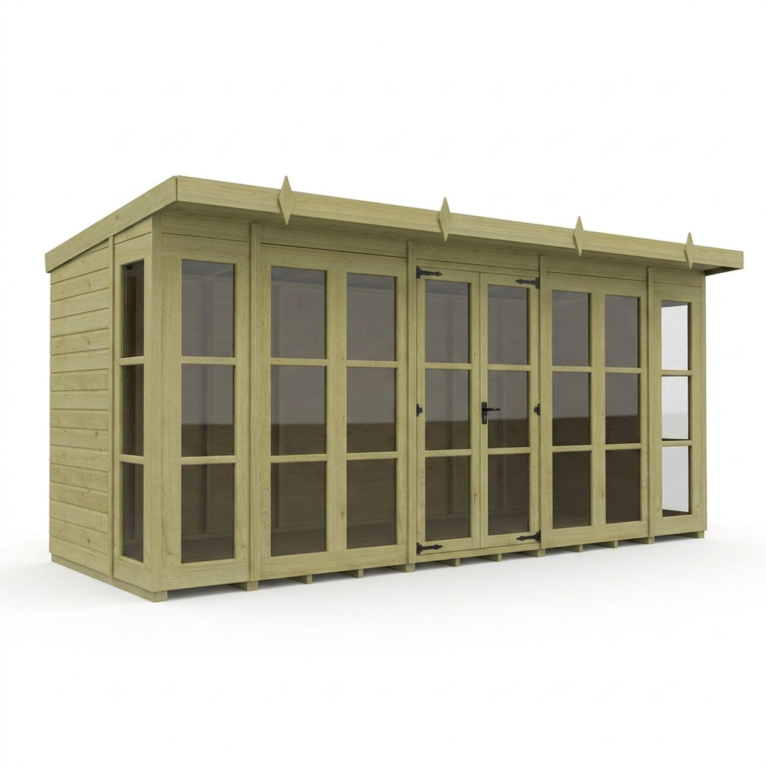 16 x 6 Georgian Window Pent Summer House - view 4