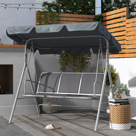 Ibiza 3 Seater Swing Chair, Garden Swing Bench with Adjustable Tilting Canopy