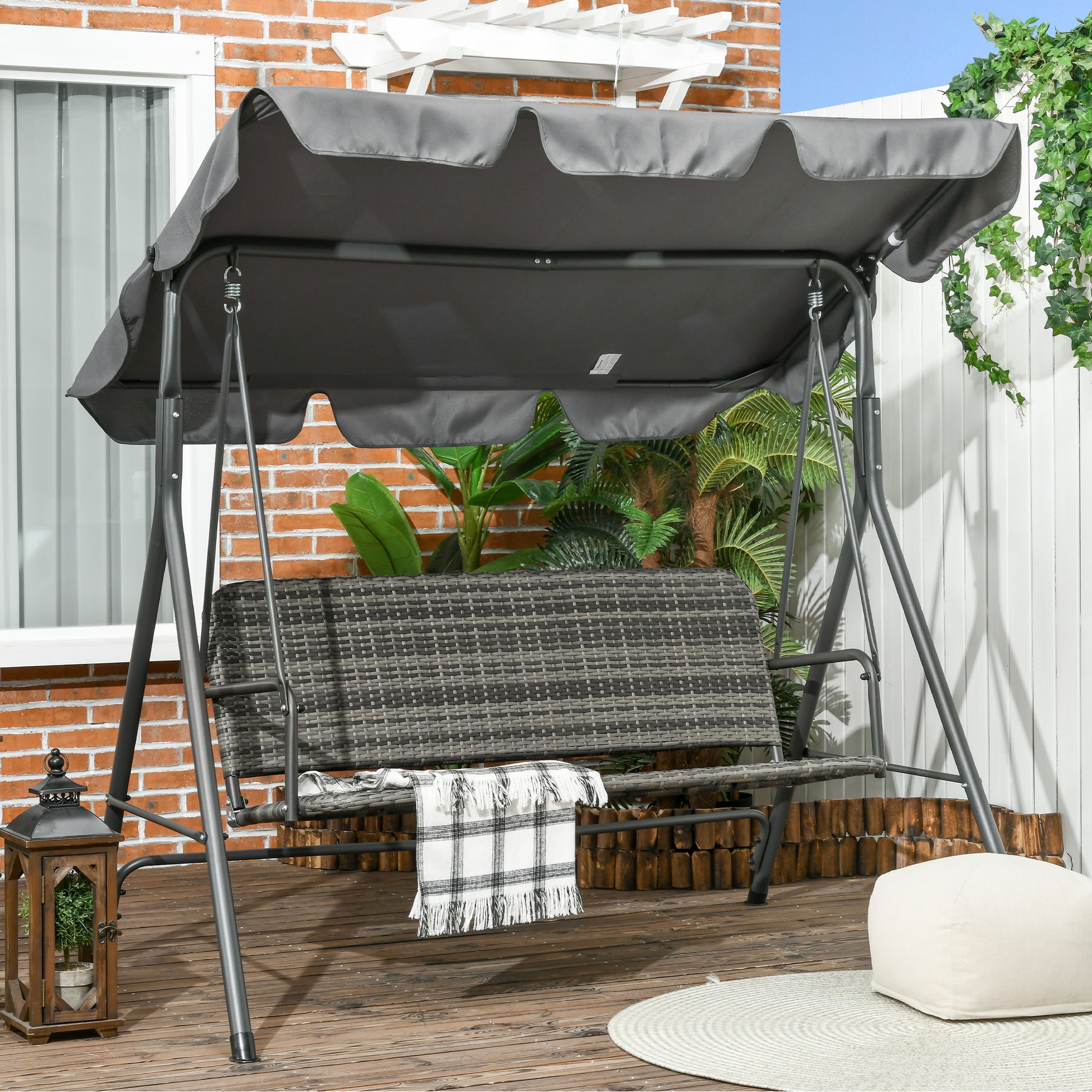 Mediterraneo 3-Seater Outdoor PE Rattan Swing Chair