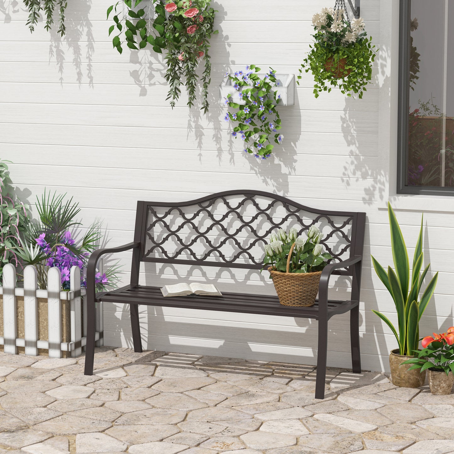 Sorrento Antique Style Outdoor Cast Iron Front Porch Bench Path Chair Seat Outdoor