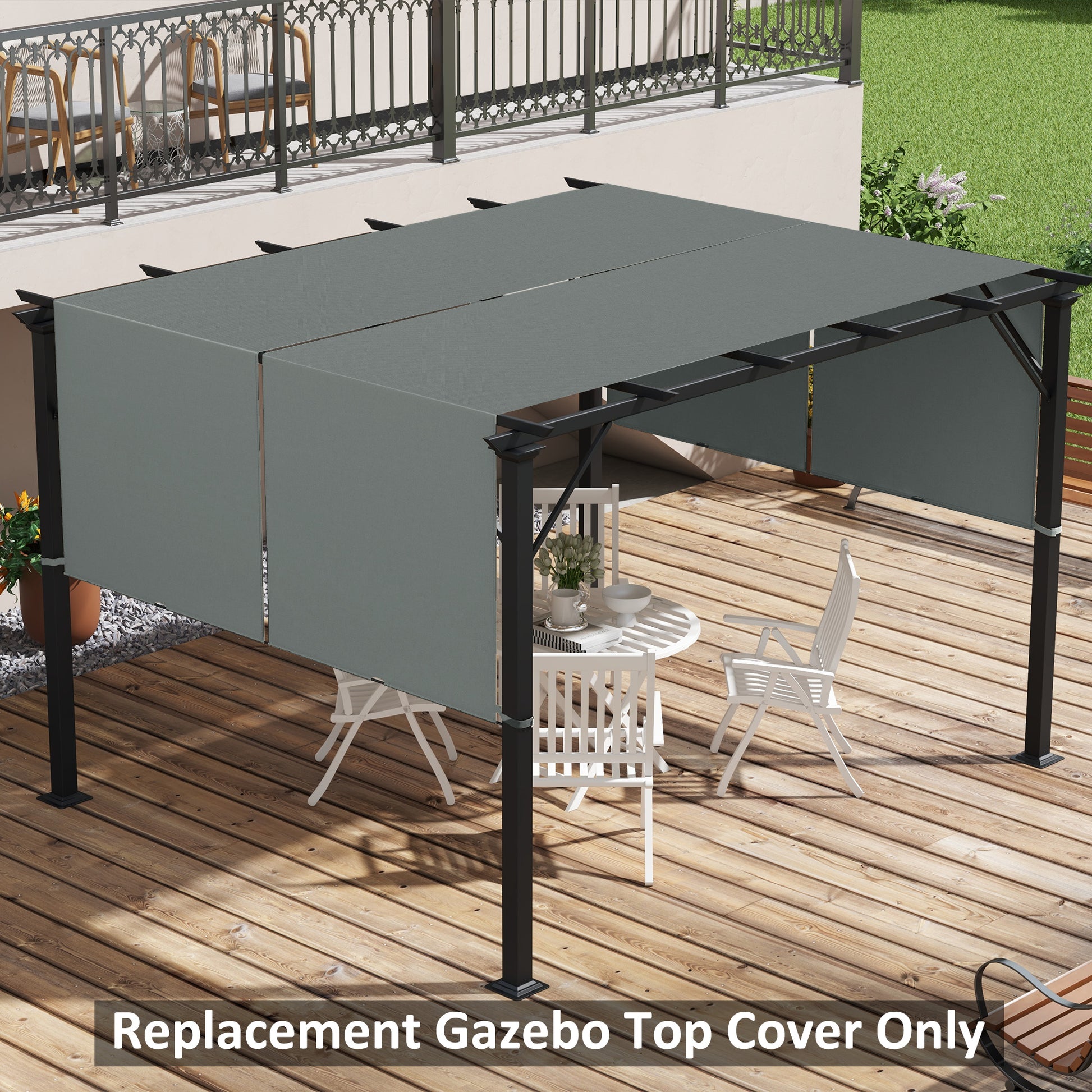 2 Pcs UV Protection Pergola Replacement Canopy, Pergola Shade Cover, Easy to Install, for 3 x 3(m) Pergola